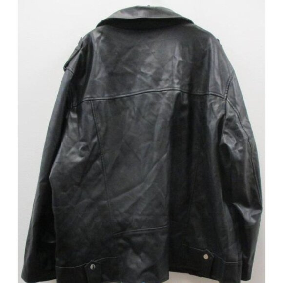 River Island London Womens Black Faux Leather Biker Jacket Curves Edit Size 24‎ - Picture 7 of 8